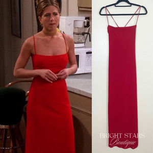Extremely Rare Vintage Red Gown ASO Rachel Green Friends Womens Maxi Event